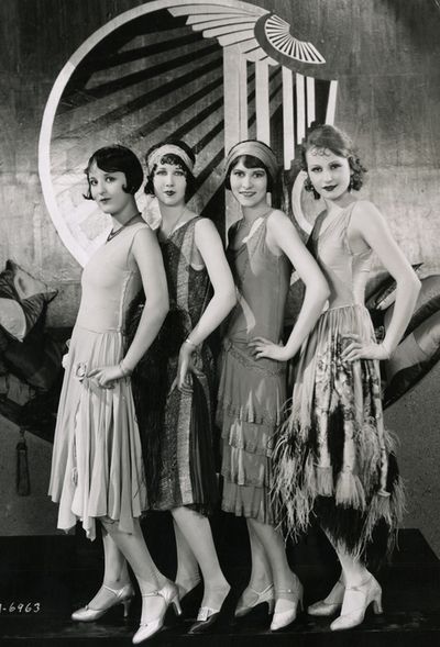 20s, black and white and dress