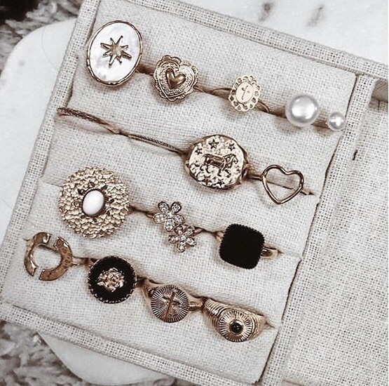 white, rings and aesthetic