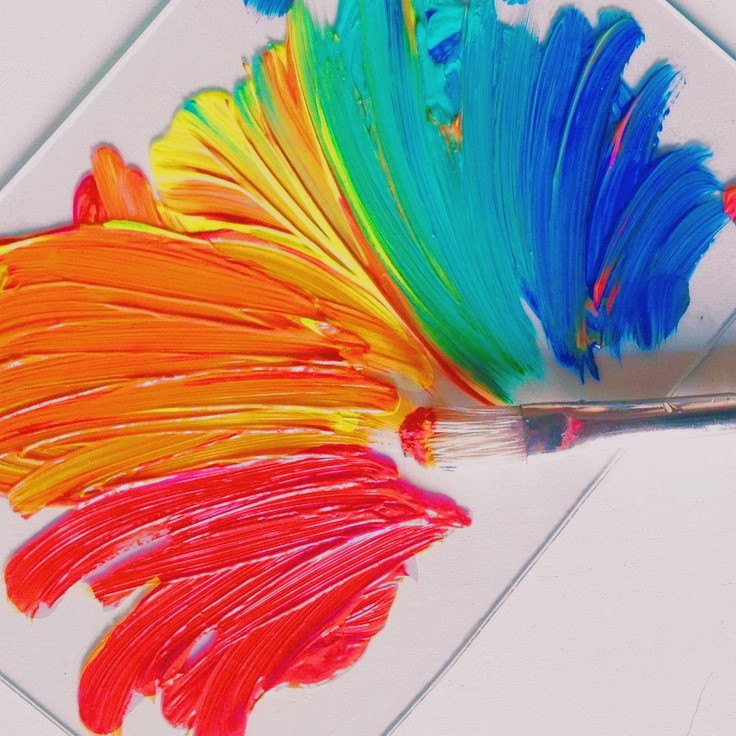 art, rainbow and paintbrush