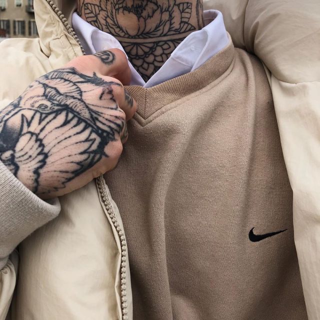 hand tattoos, nike and boys