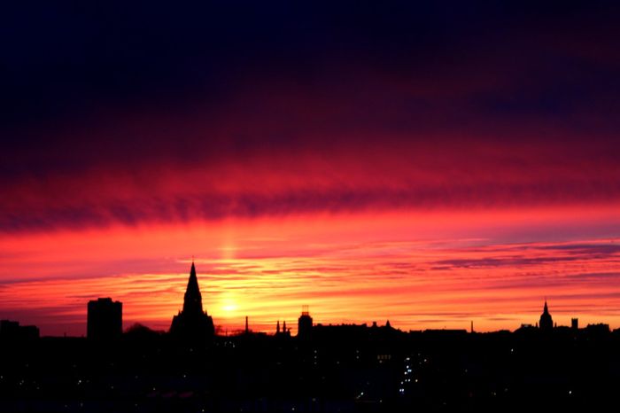 beautiful, city and clouds