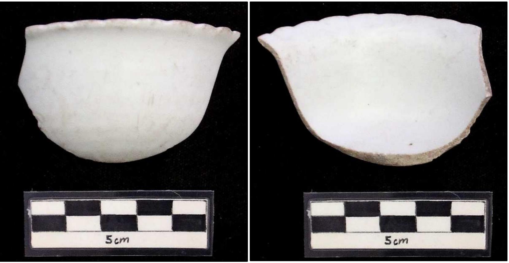 FIGURE 40. White-ware porcelain cup sherd with foliated rim, STA 5. 