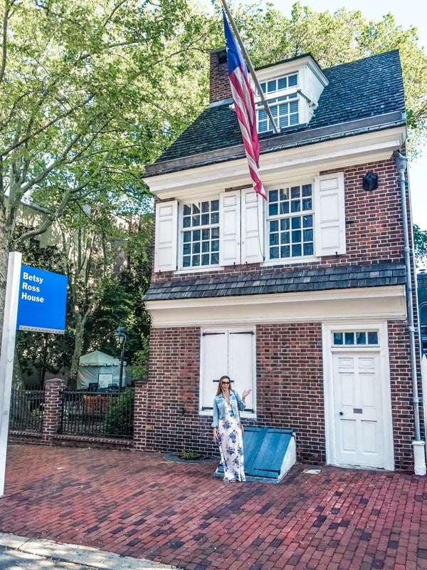 Front of the Betsy Ross house in Philadelphia during the weekend