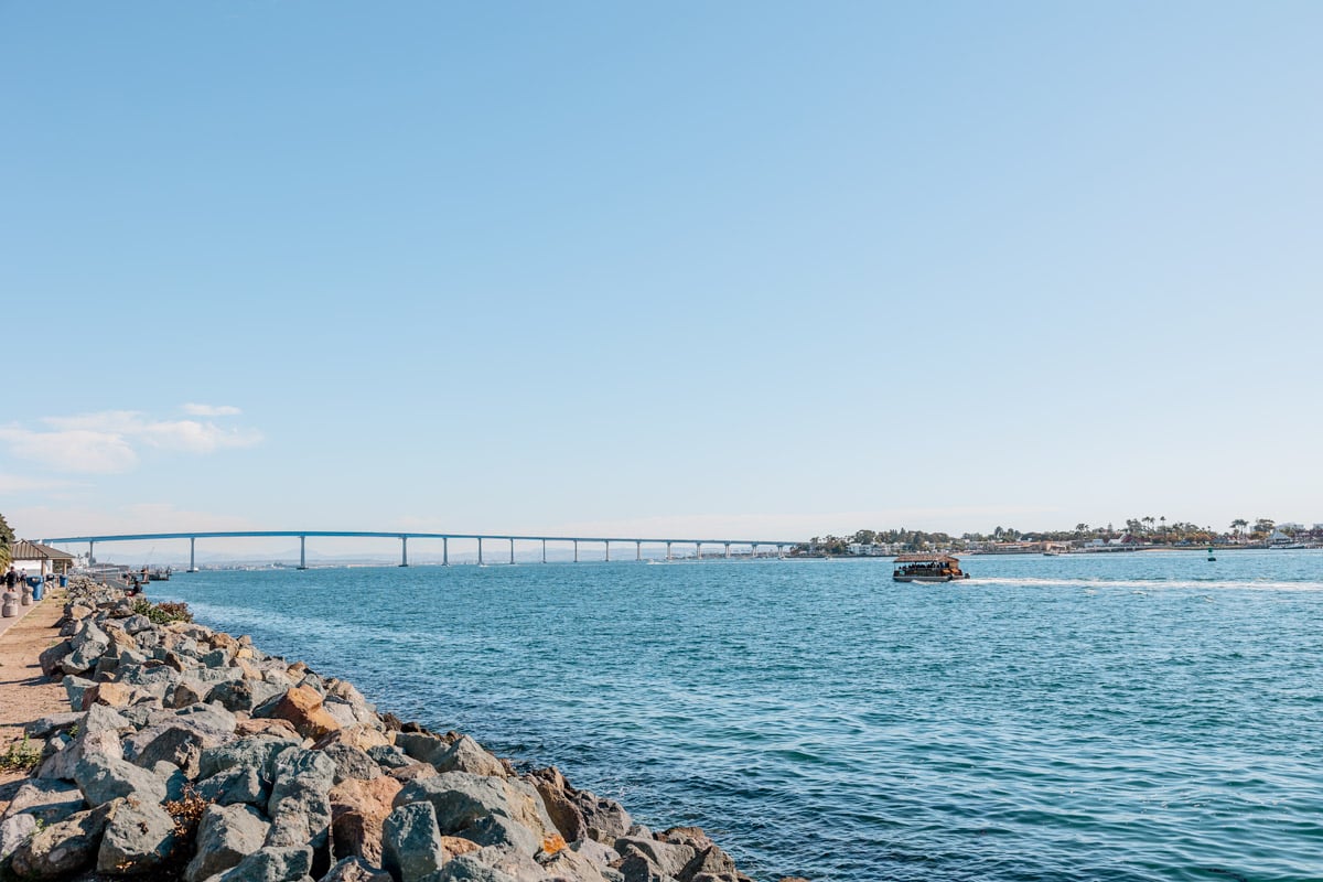 view of the San Diego Harbor.