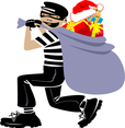 Thief With Xmas Presents Vector