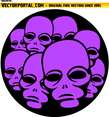 Pink Alien Faces Vector