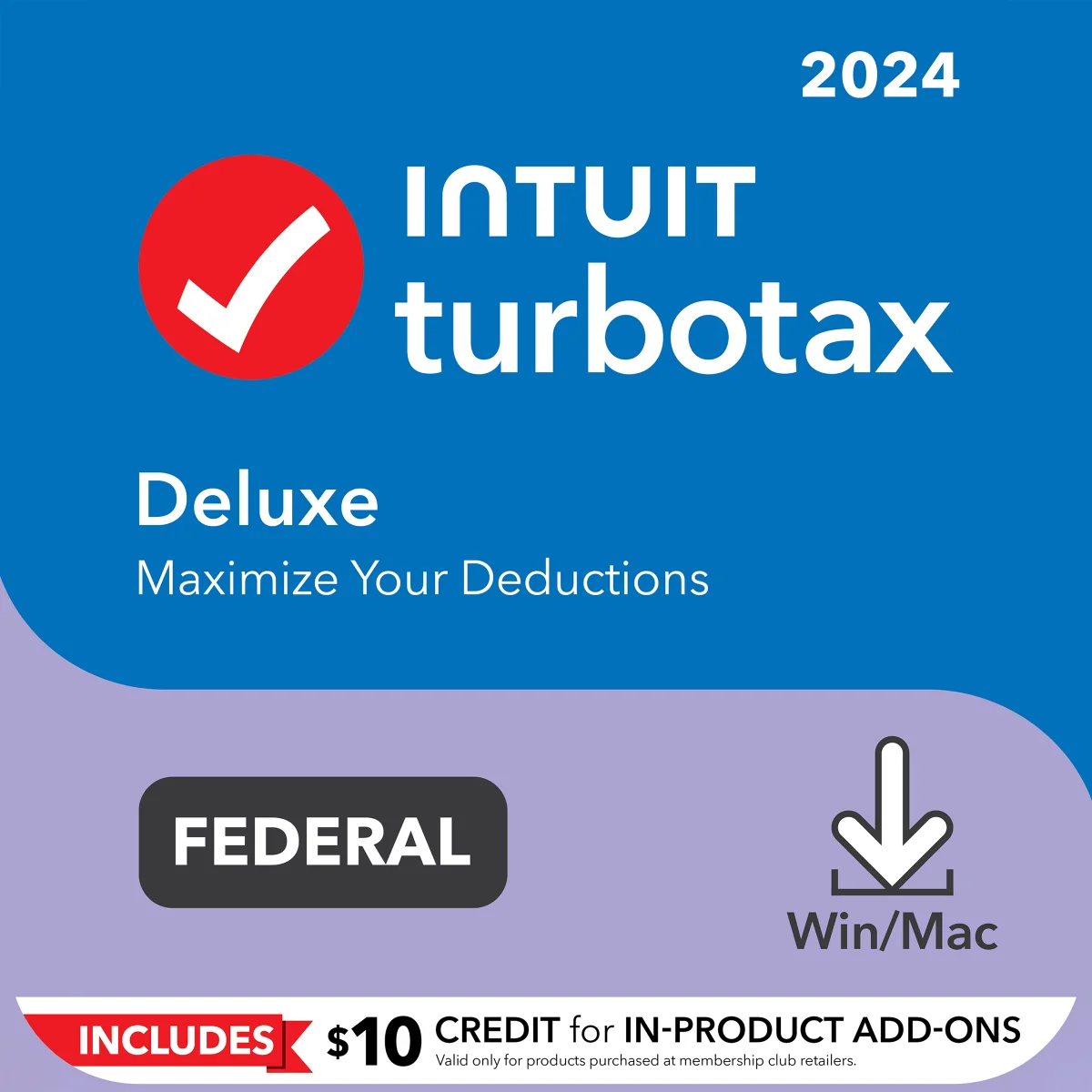 TurboTax Deluxe 2024 Federal Only + E-File 下载版