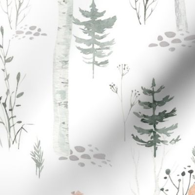 Scandinavian  watercolor forest 4