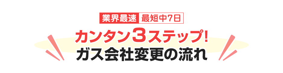 カンタン4ステップ！ガス会社変更の流れ