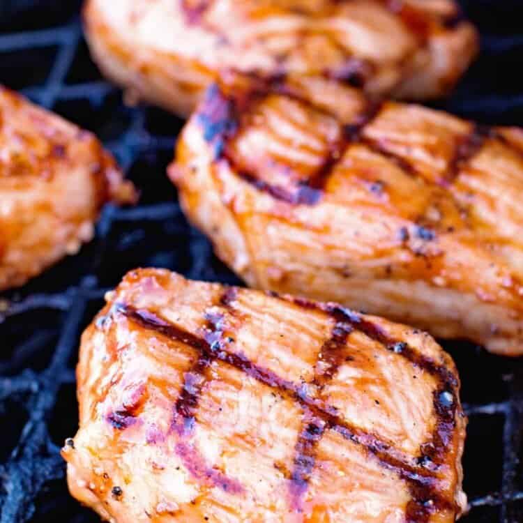 BBQ Pork Chops on Grill