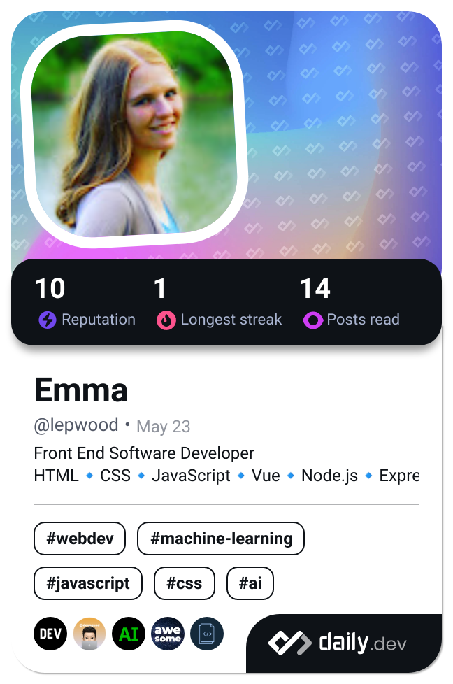 Emma's Dev Card