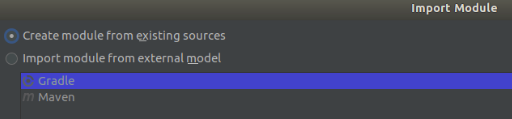 Image: Select options create module from existing source