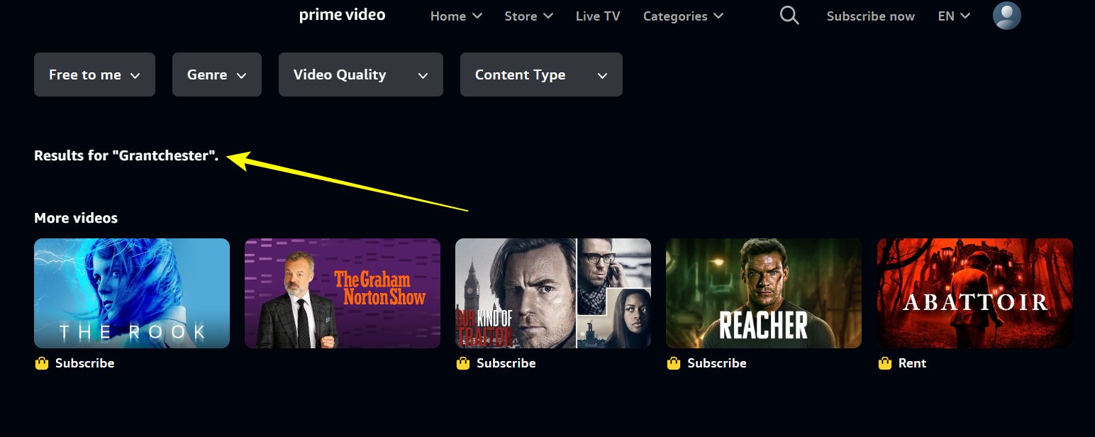 Amazon Prime Video Search