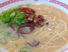 お椀に盛られたとんこつラーメン