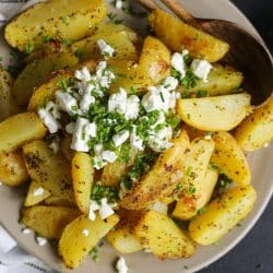 Finished image of Greek Lemon Potatoes (twice baked).