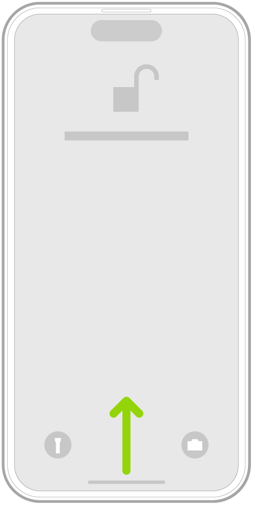 An illustration showing swiping up from the bottom edge of the screen to go to the Home Screen.