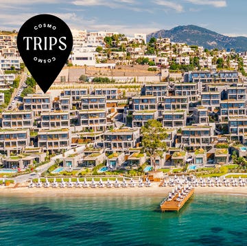 the coast of bodrum, turkiye showing buildings and the aegean sea