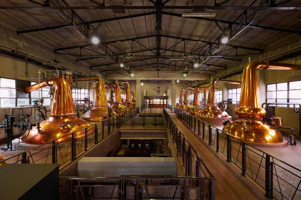 a large room with a large staircase