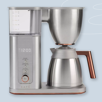 a silver coffee maker