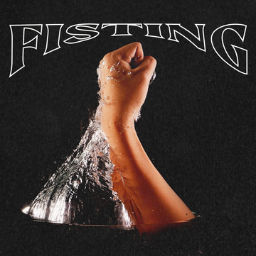 a fist emerging out of water