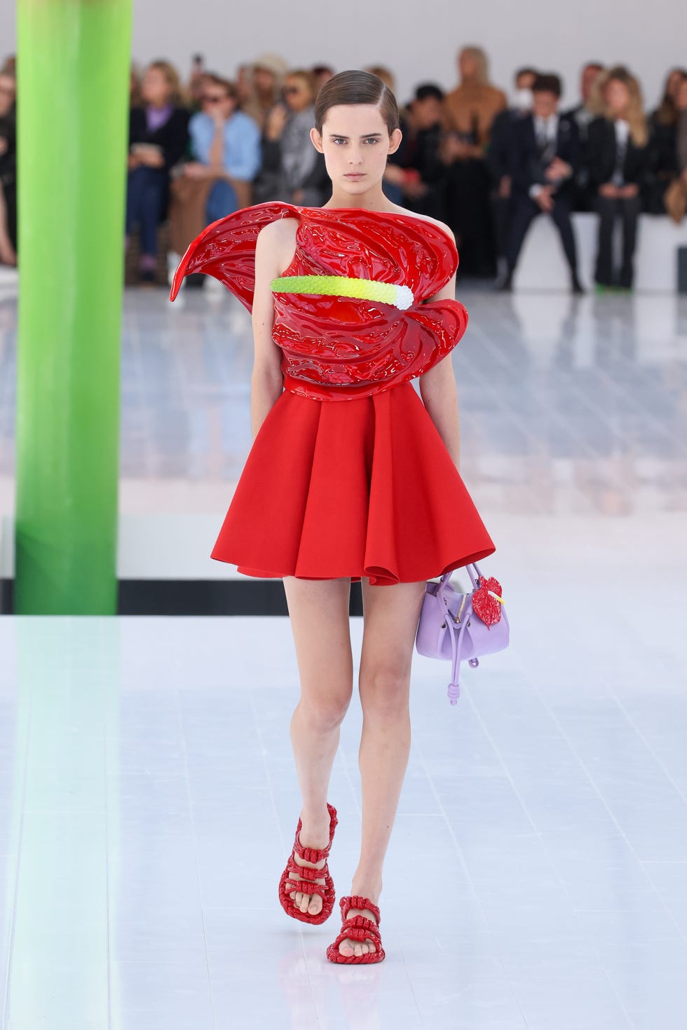 paris, france september 30 editorial use only for non editorial use please seek approval from fashion house a model walks the runway during the loewe womenswear springsummer 2023 show as part of paris fashion week on september 30, 2022 in paris, france photo by peter whitegetty images