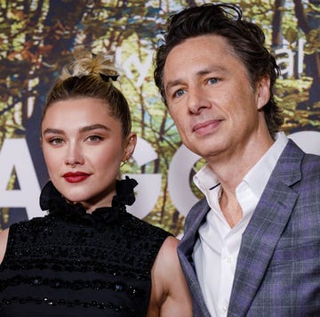 london, england march 08 florence pugh and zach braff arrive at the a good person uk premiere at the ham yard hotel on march 08, 2023 in london, england photo by tristan fewingswireimage