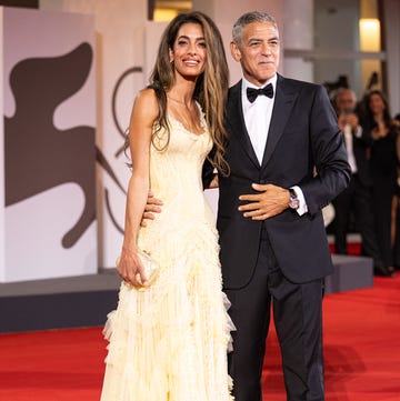 venice, italy september 01 amal clooney and george clooney attend the wolfs red carpet during the 81st venice international film festival on september 01, 2024 in venice, italy photo by alessandro levatigetty images