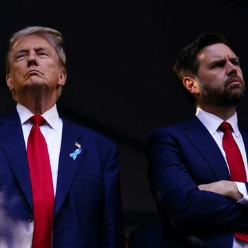 topshot former us president and republican presidential candidate donald trump l and us senator from ohio and republican vice presidential candidate jd vance attend a remembrance ceremony on the 23rd anniversary of the september 11 terror attack on the world trade center at ground zero, in new york city on september 11, 2024 photo by adam gray afp photo by adam grayafp via getty images