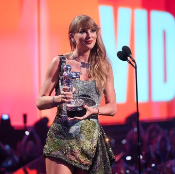 taylor swift accepts the video of the year award for fortnight onstage at the 2024 mtv video music awards held at ubs arena september 11, 2024 in elmont, new york photo by christopher polkbillboard via getty images