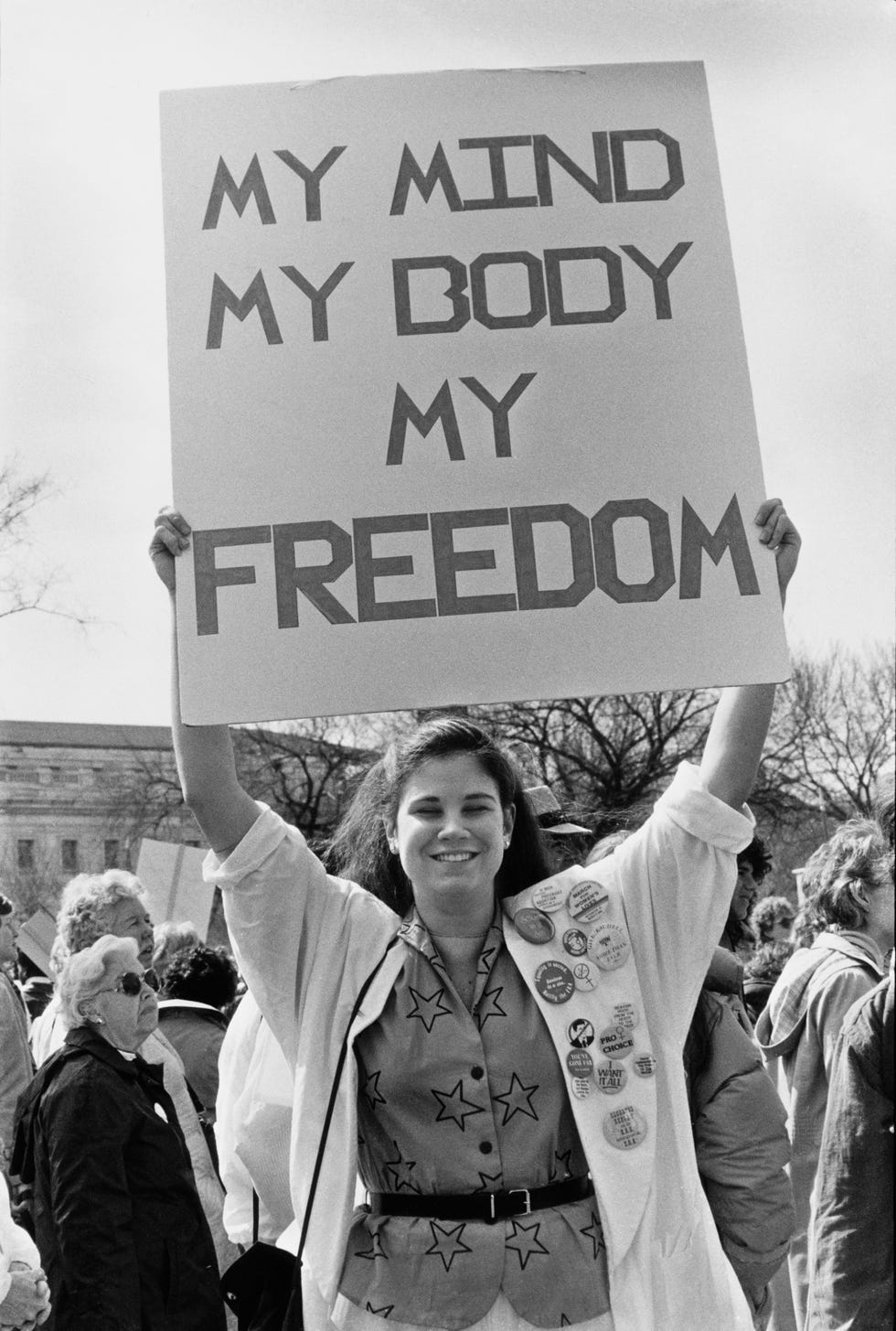 pro choice campaigners at a national march for womens lives in washington dc, 9th march 1986 photo by barbara alpergetty images