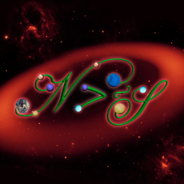 the letters n and s in space