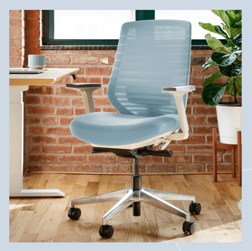 blue office chair