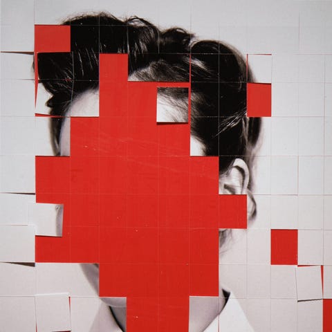 red tiles over portrait