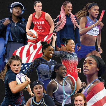 collage of female athletes in various sports