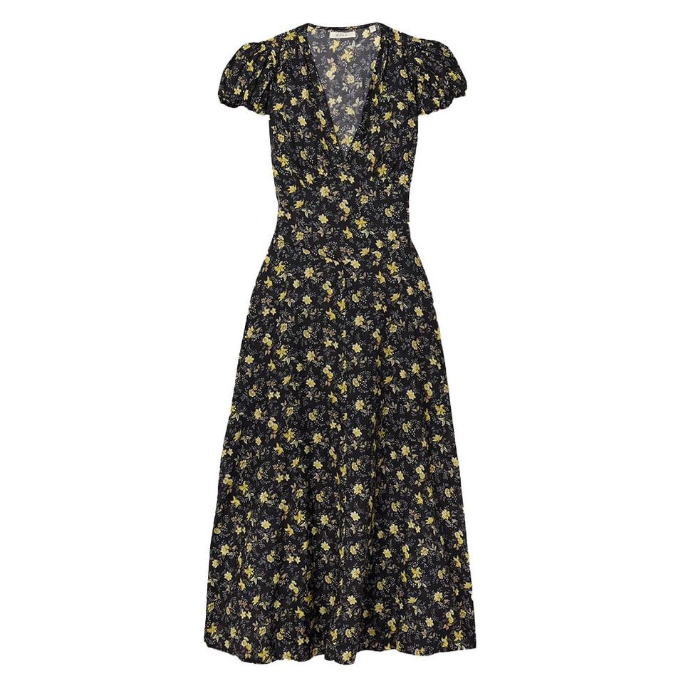 Rosalinda Floral-Print Organic Cotton-Blend Voile Midi Dress