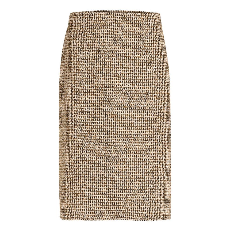 Cara Straight Houndstooth Skirt