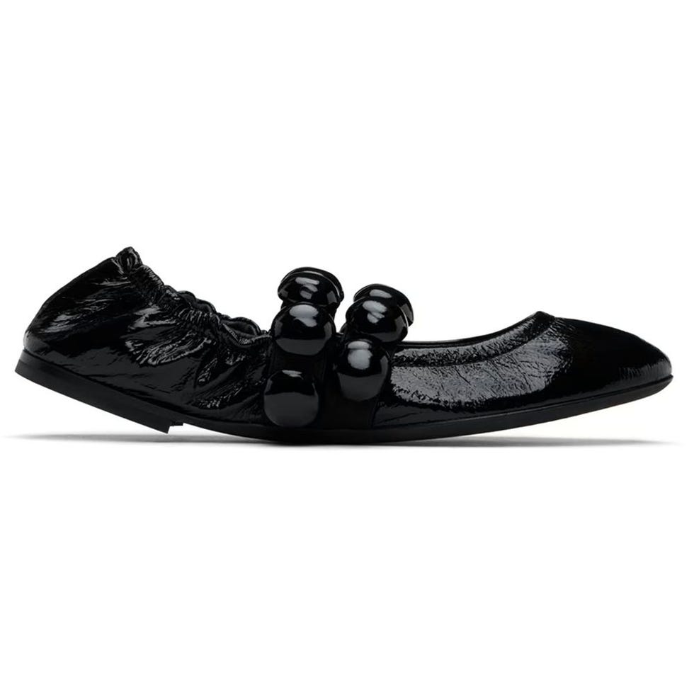 Black Sphere Ballerina Flats