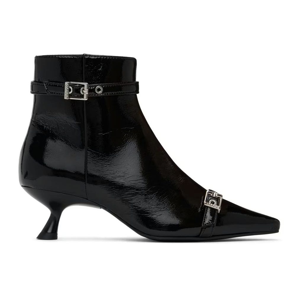 Black Eyelets Kitten-Heel Boots