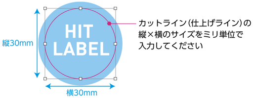 カットラインでの大きさをご入力ください