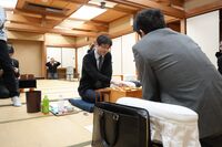 将棋会館で最後の対局で勝利した郷田真隆九段（カメラ・瀬戸　花音）