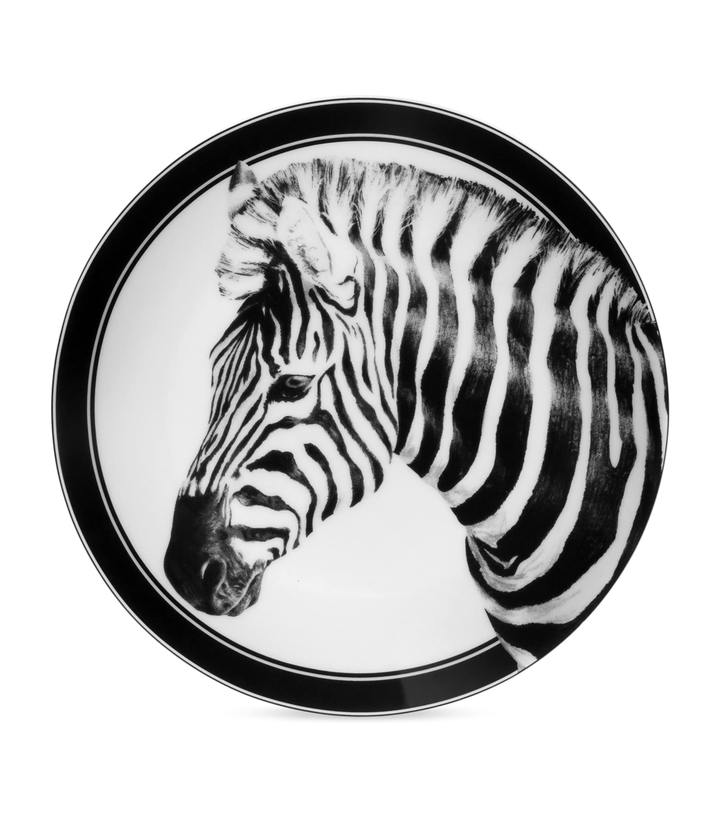 Dolce & Gabbana Set Of Two Zebra-print Dessert Plates In White