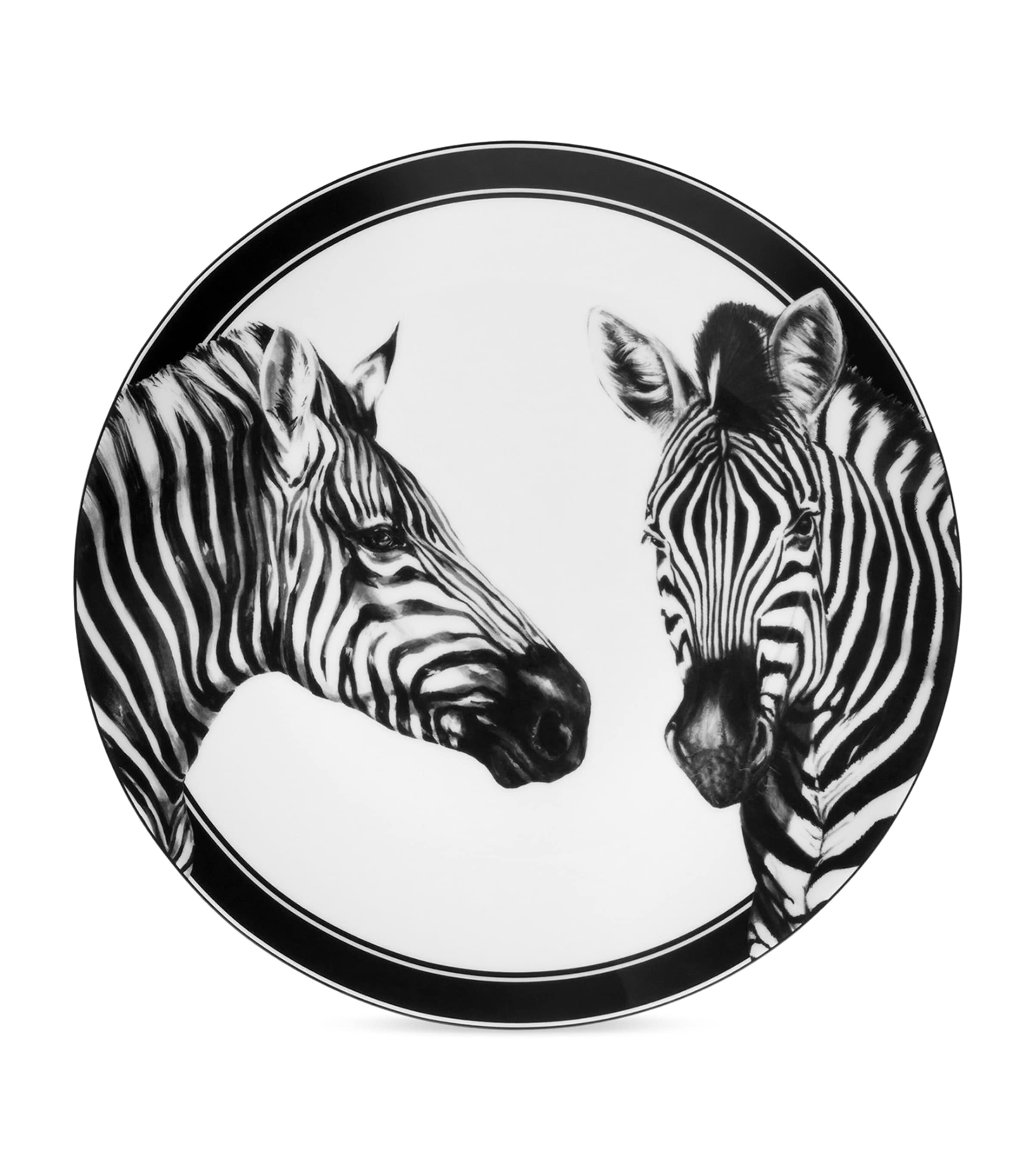 Dolce & Gabbana Zebra-print Porcelain Dinner Plates (set Of 2) In White