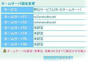 ネームサーバ設定