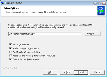 TrueCrypt Setup