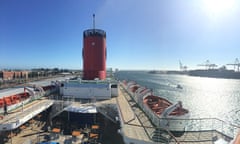 The Peace Boat docked in Freemantle, Western Australia.