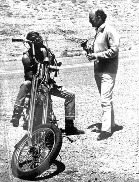 Norman Spencer, right, during the filming of Vanishing Point, 1971