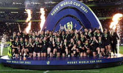 New Zealand’s delighted squad after winning the 2021 World Cup (held in 2022).