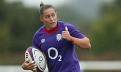 Natasha Hunt gives a thumbs up during the England Red Roses training session at Hazelwood Centre