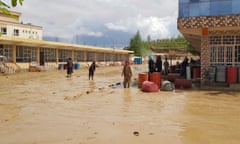 Waters seep through a town in Ghor province.