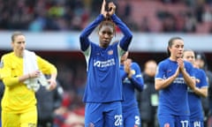 Kadeisha Buchanan of Chelsea thanks fans after the match